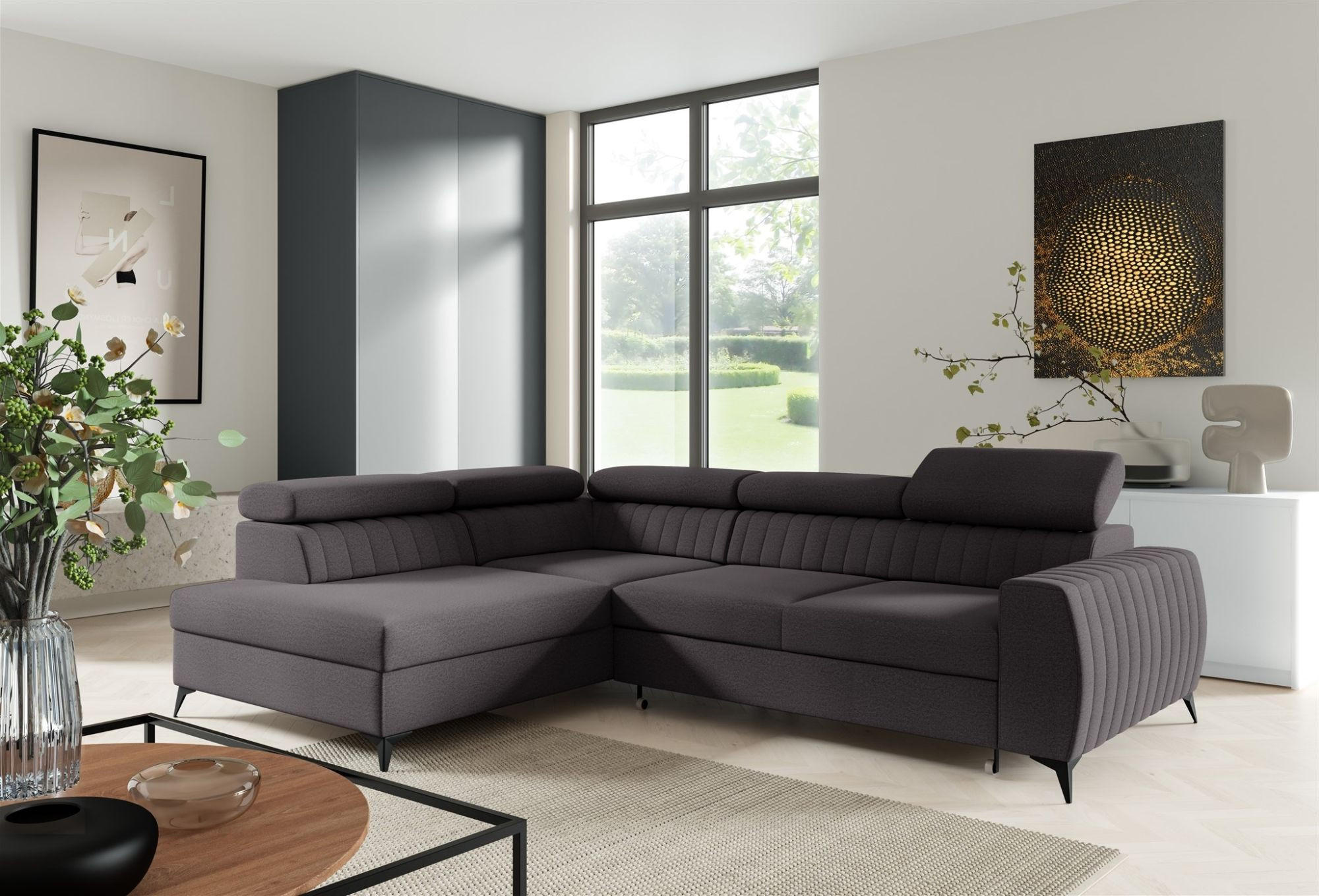 ECKSOFA Toronto - Schwarz, Holzwerkstoff/Textil (270/200cm) - Fun Möbel