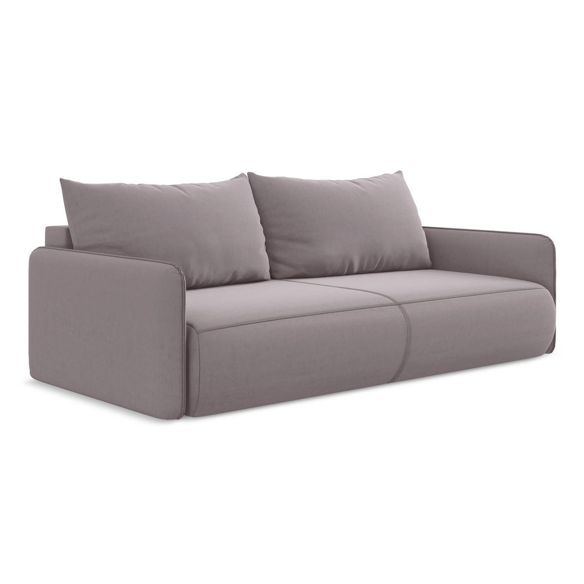 3-SITZER SOFA mit Schlaffunktion Samt Stoff Violett - Lila/Flieder, Kunststoff/Textil (216/86/105cm) - LaMiaSofa