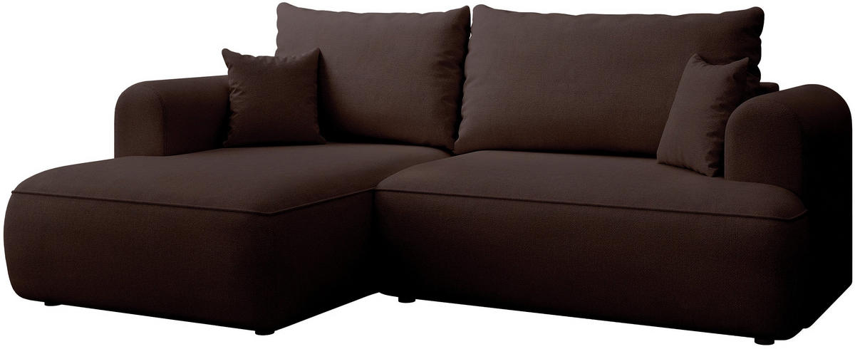 ECKSOFA Ovo Mini Braun links - Schwarz/Braun, Kunststoff/Textil (238/156cm) - Selsey