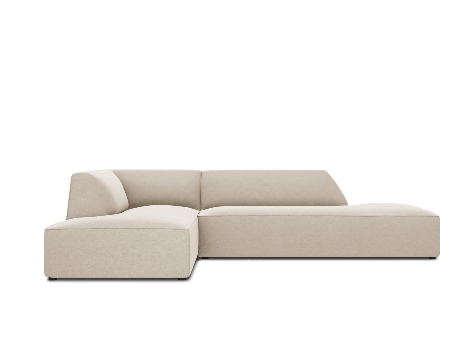 ECKSOFA links Ruby aus Samt beige 4 Sitzplätze - Beige, Textil (180/273cm) - Micadoni