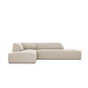ECKSOFA links Ruby aus Samt beige 4 Sitzplätze - Beige, Textil (180/273cm) - Micadoni