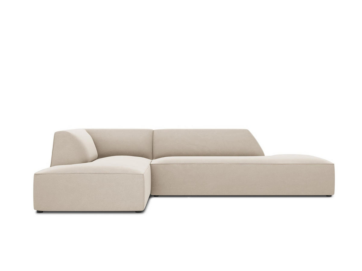 ECKSOFA links Ruby aus Samt beige 4 Sitzplätze - Beige, Textil (180/273cm) - Micadoni