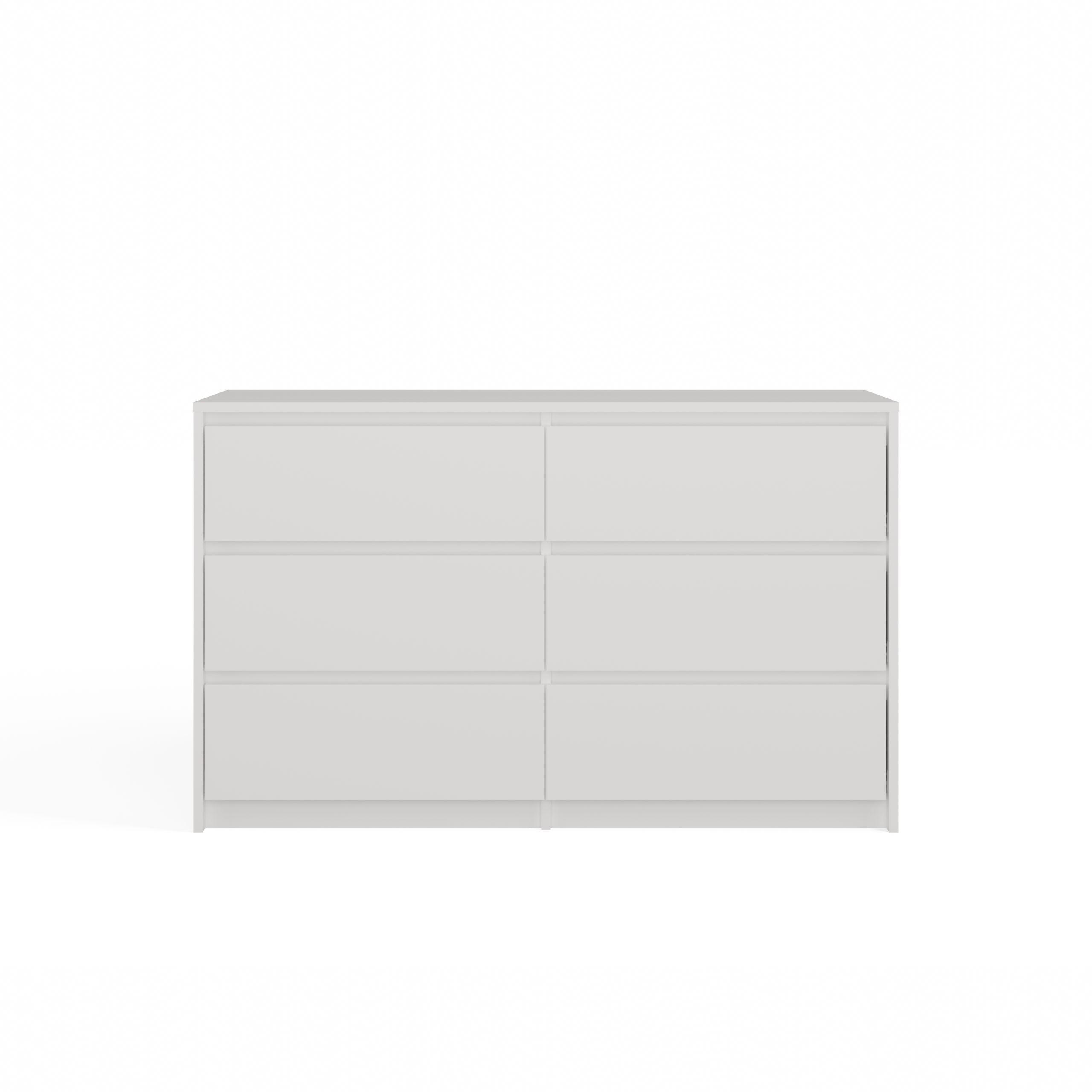 KOMMODE KARO 6 SCHUBLADEN K120 WEISS - Weiß, Holzwerkstoff (120/73.5/40cm) - CDF
