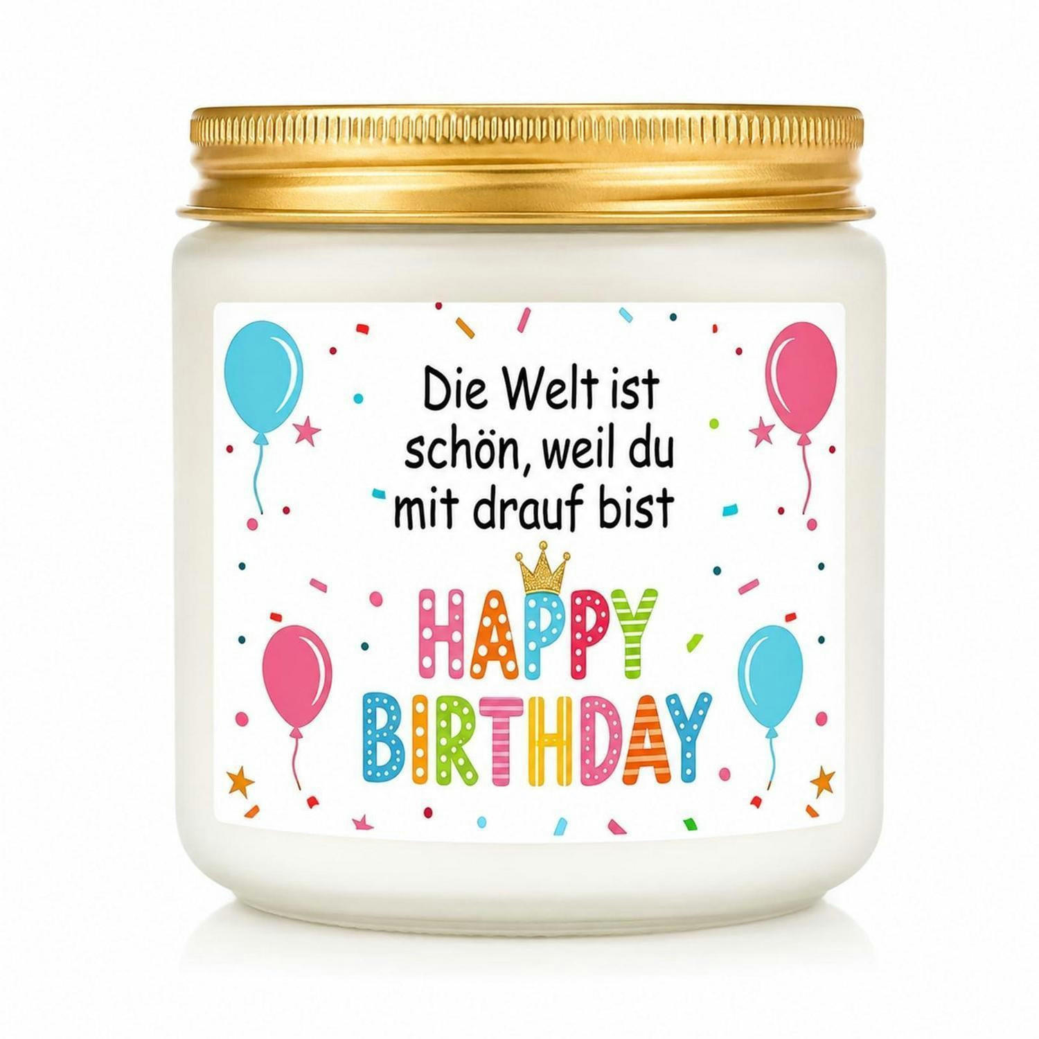 DUFTKERZE Lavendel 100g Glas mattweiß Golddeckel - Multicolor, Paraffin (6.5cm)
