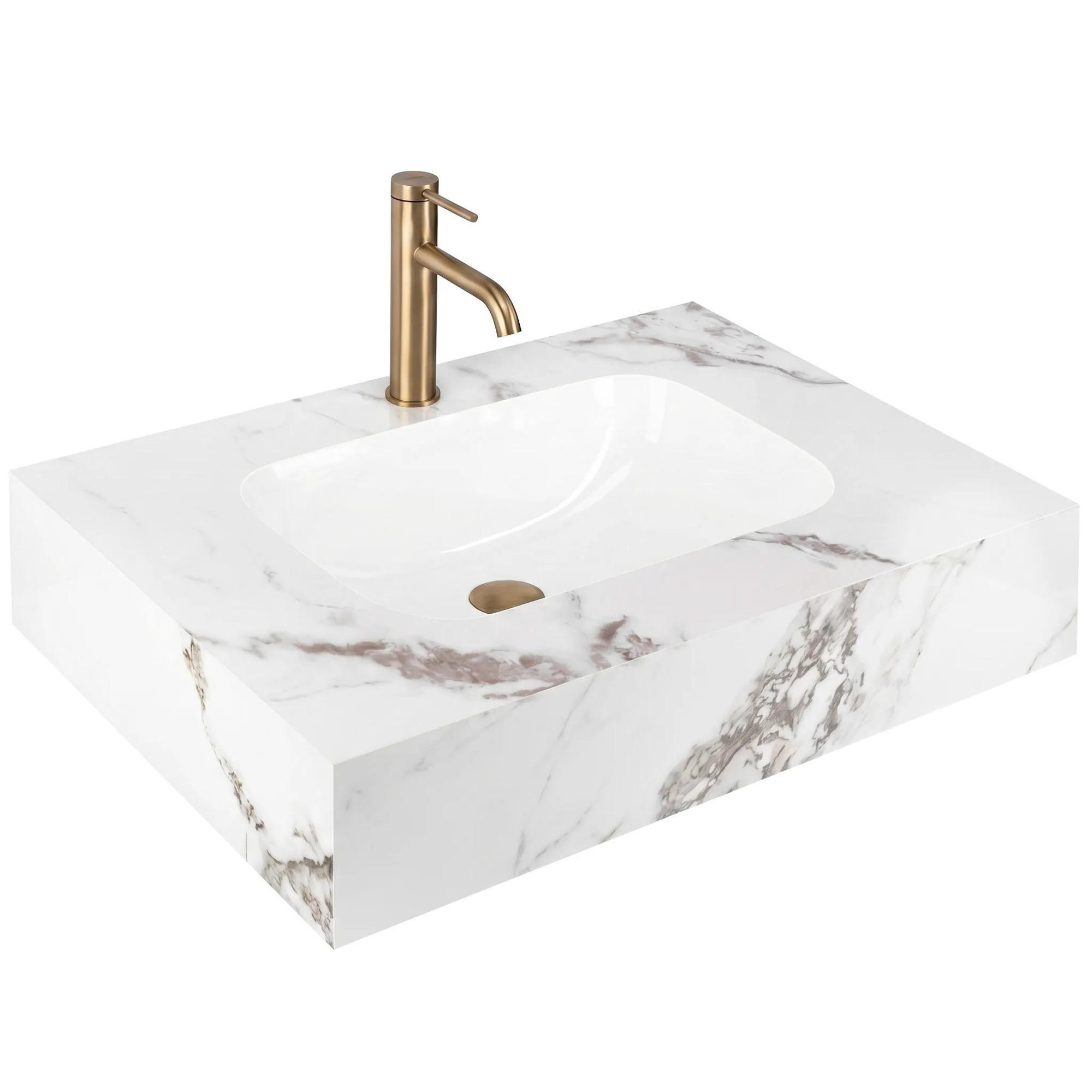 WANDWASCHBECKEN Rea Aresa Cold Jade 70 - Weiß, Keramik (50/16.5/70cm) - REA