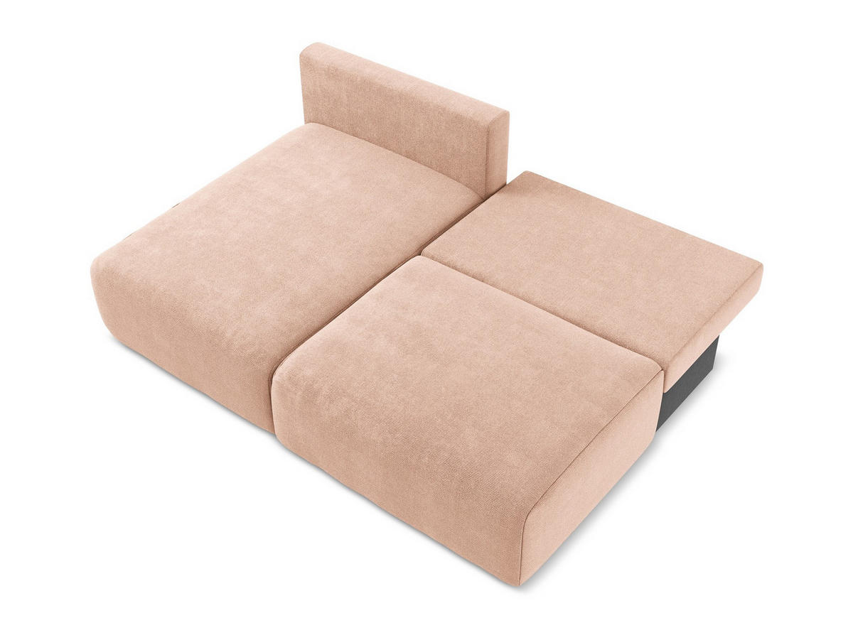 ECKSOFA mit Schlaffunktion links Chenille Stoff Pink - Pink/Koralle, Kunststoff/Textil (149/210cm) - Makamii