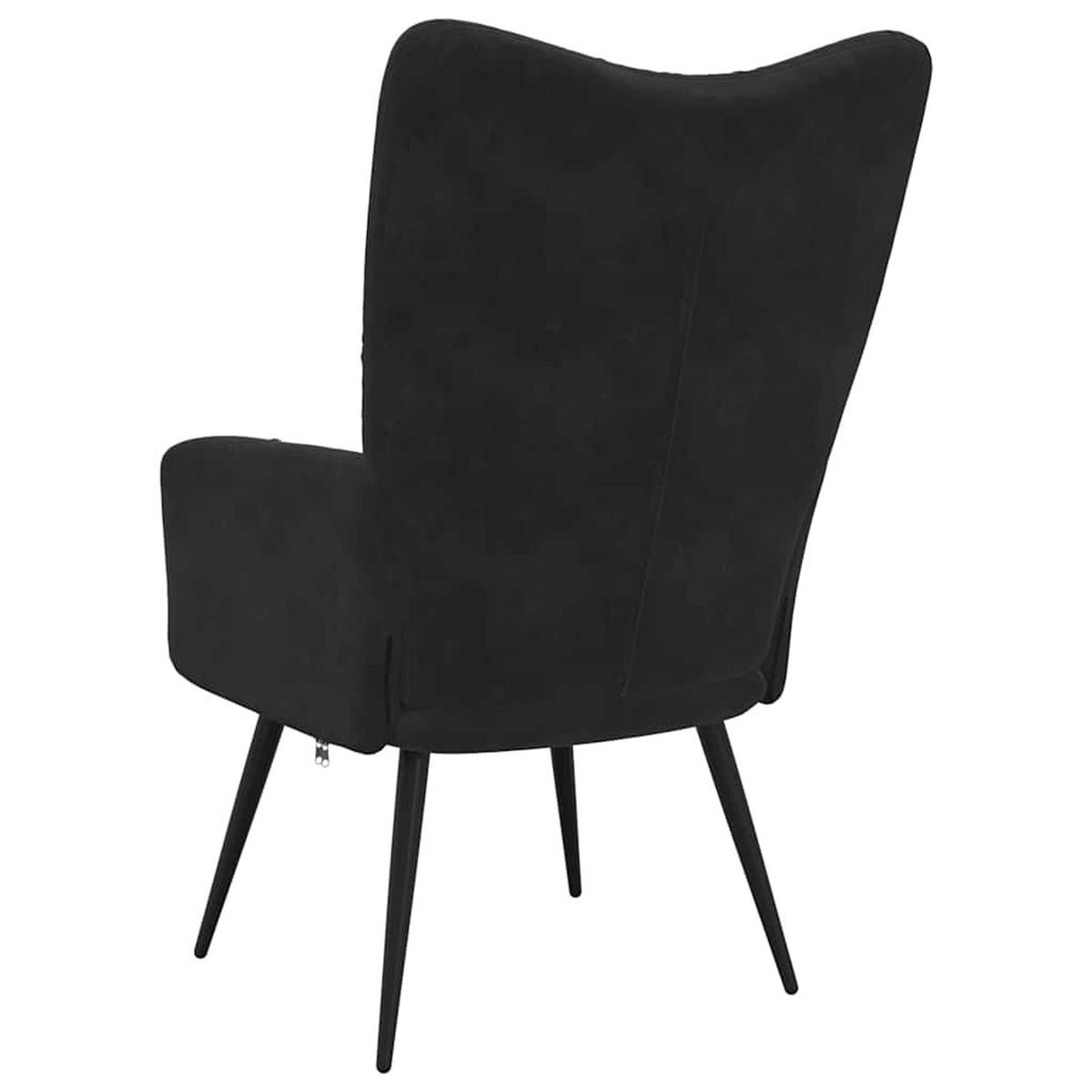 RELAXSTÜHLE Ansprechens sign 61/70/96.5 cm Schwarz Samt - Schwarz, Textil (70/96.5/61cm) - vidaXL