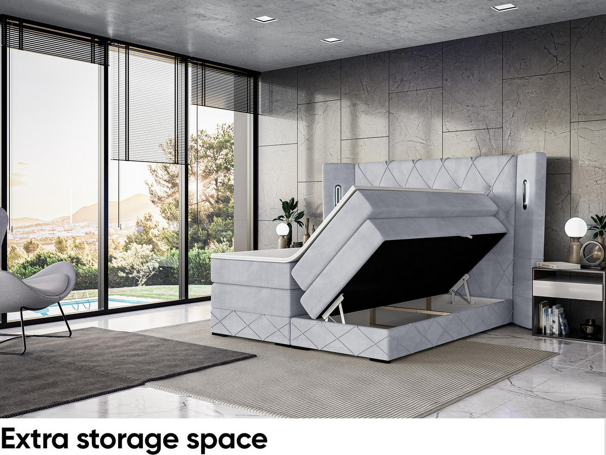 BOXSPRINGBETT Manuel - Schwarz/Braun, Holzwerkstoff/Textil (120/200cm) - Meblini