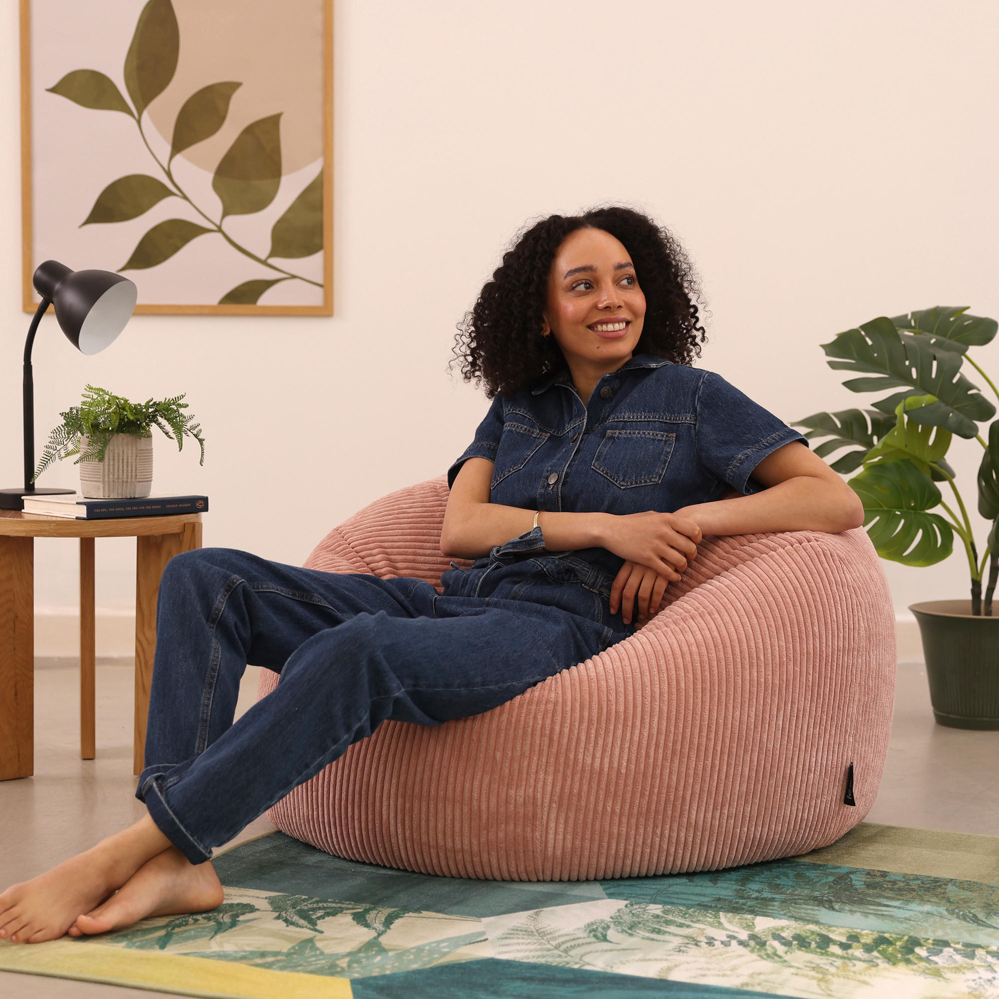 SITZSACK Klassisch Sessel aus Cord 2-tlg. - Pink, Textil (85/50/85cm) - icon