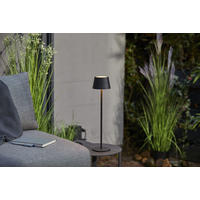 3IN1-LED-TISCHLAMPE - vielseitige Flaschenleuchte mit Dimmfunktion und Akku für Innen und Außen, schwarz - Schwarz, Metall (15/15/45cm) - Northpoint