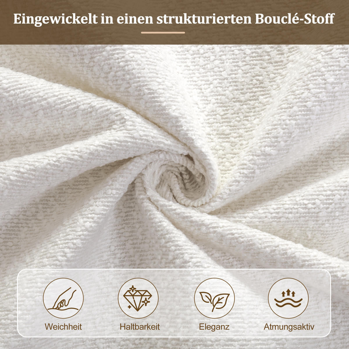 POLSTERBETT mit Bettkasten 180/200 cm in Beige mit gepolstertem Kopfteil - Beige, Textil (180/200cm) - BEAOK