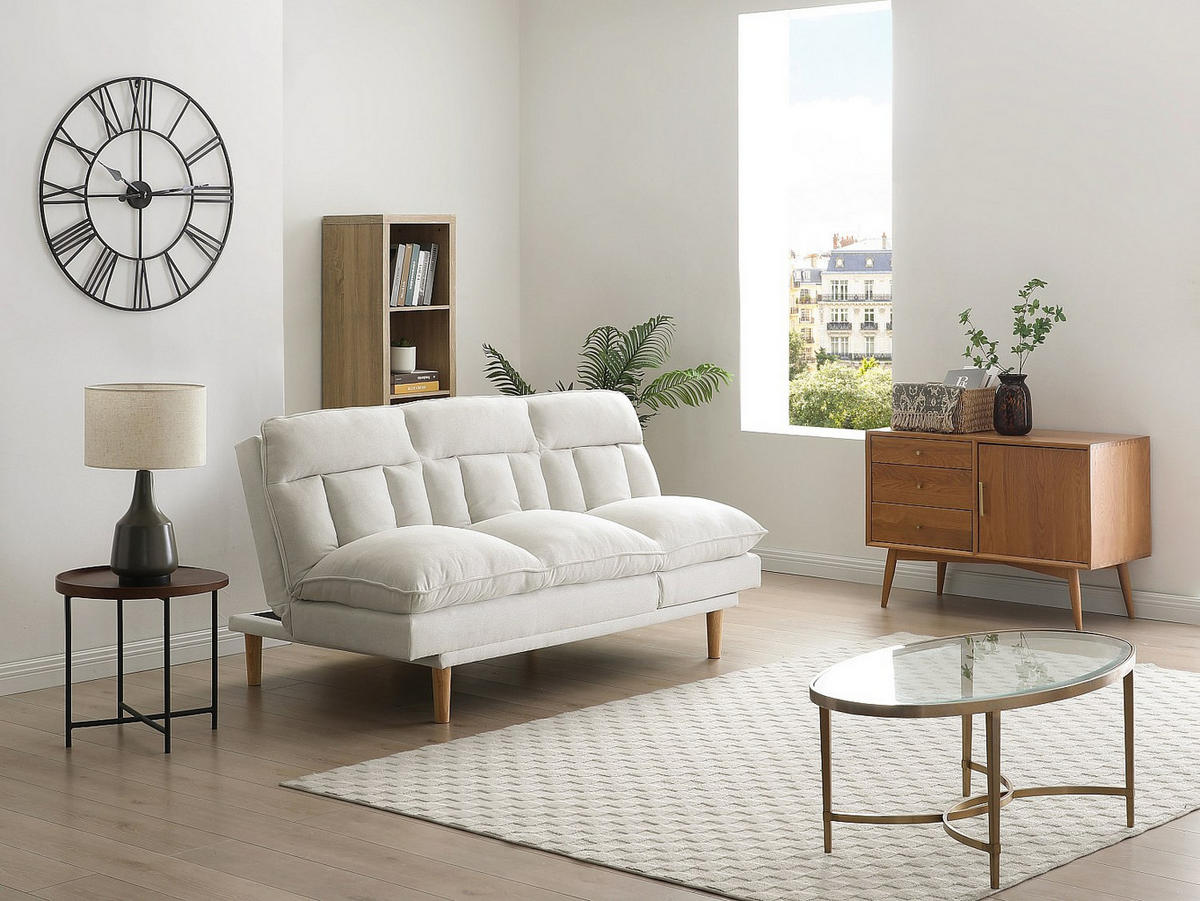 SCHLAFSOFA - 3 Personen - Stoff - Beige - - Beige, Textil (174/92/102cm) - Vente-Unique