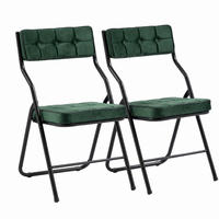 KLAPPSTUHL 2er-Set klappbar gepolstert Stahl Grün - Grün, Metall (47/80/46cm) - Meubliv