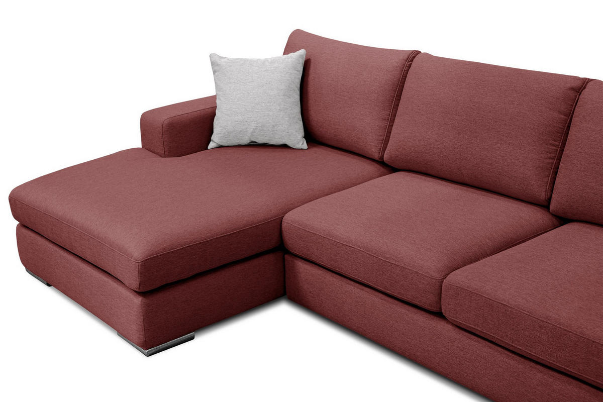 ECKSOFA OTTO 4-Sitzer, bordeaux - Bordeaux, Holzwerkstoff/Textil (159/279cm) - Courtois Laville