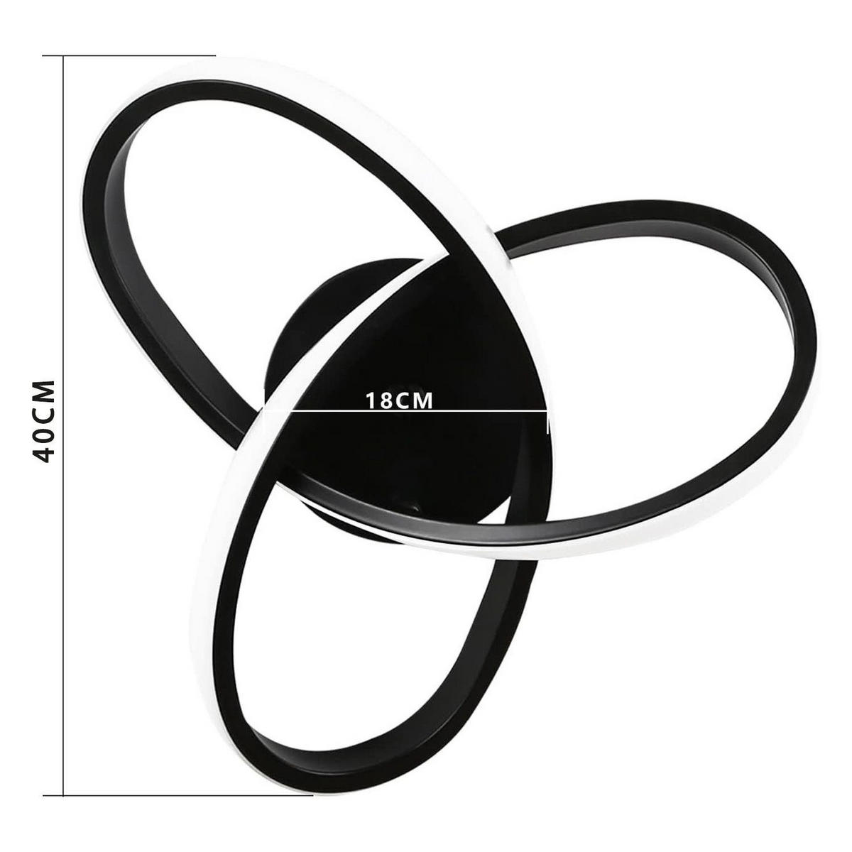 LED-DECKENLEUCHTE Weydenwacht 14/18/40 cm - Schwarz, Metall (40/14/18cm) - ZMH