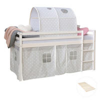 HOCHBETT 90/200 cm mit Lattenrost Tunnel Sterne - Weiß, Holz - Homestyle4u