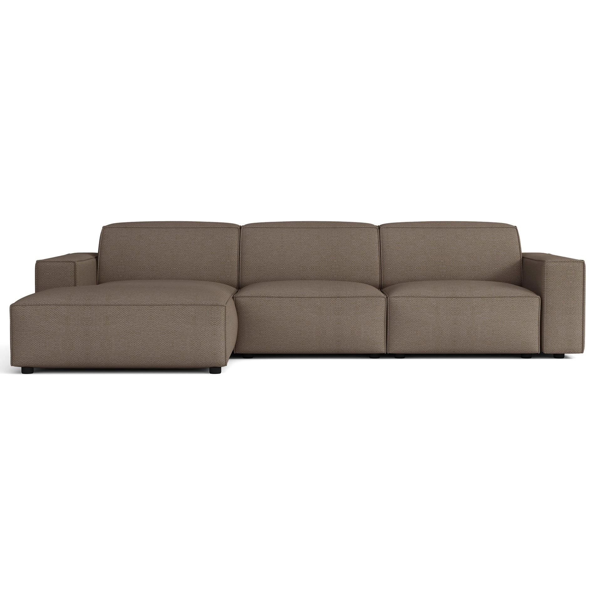 ECKSOFA Sellmo 287 cm - Hellbraun/Schwarz, Kunststoff/Textil (292/166cm) - Selsey