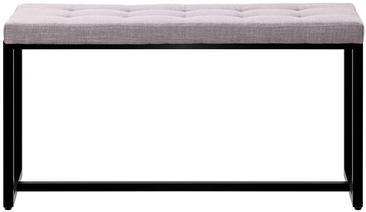 SITZBANK 100/40 cm Stoff grau - Schwarz/Grau, Textil/Metall (100/48/40cm) - CLP