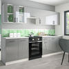 KÜCHENZEILE LECO 260 grau glanz - Grau, Holzwerkstoff (260/82/46cm) - roe furniture