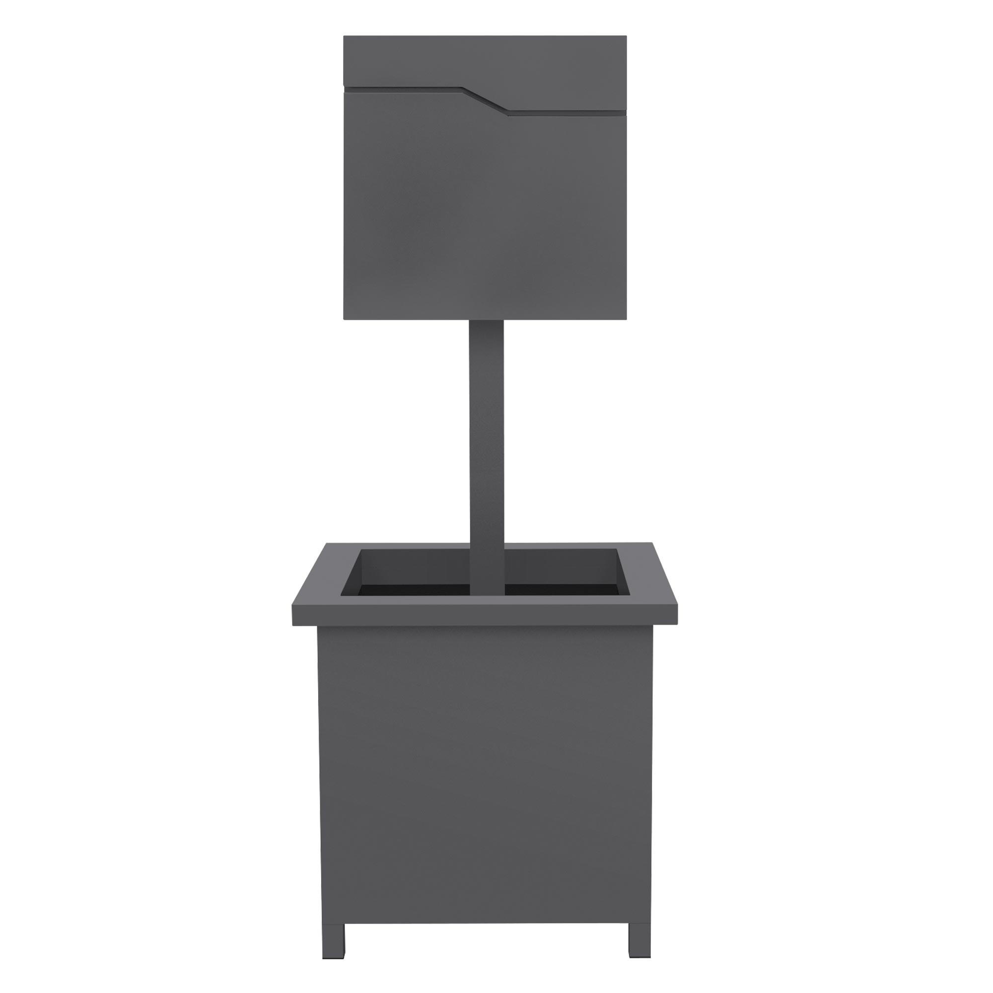BRIEFKASTEN Anthrazit mit bepflanzbarem Ständer - Anthrazit, Metall (120cm) - ML-DESIGN