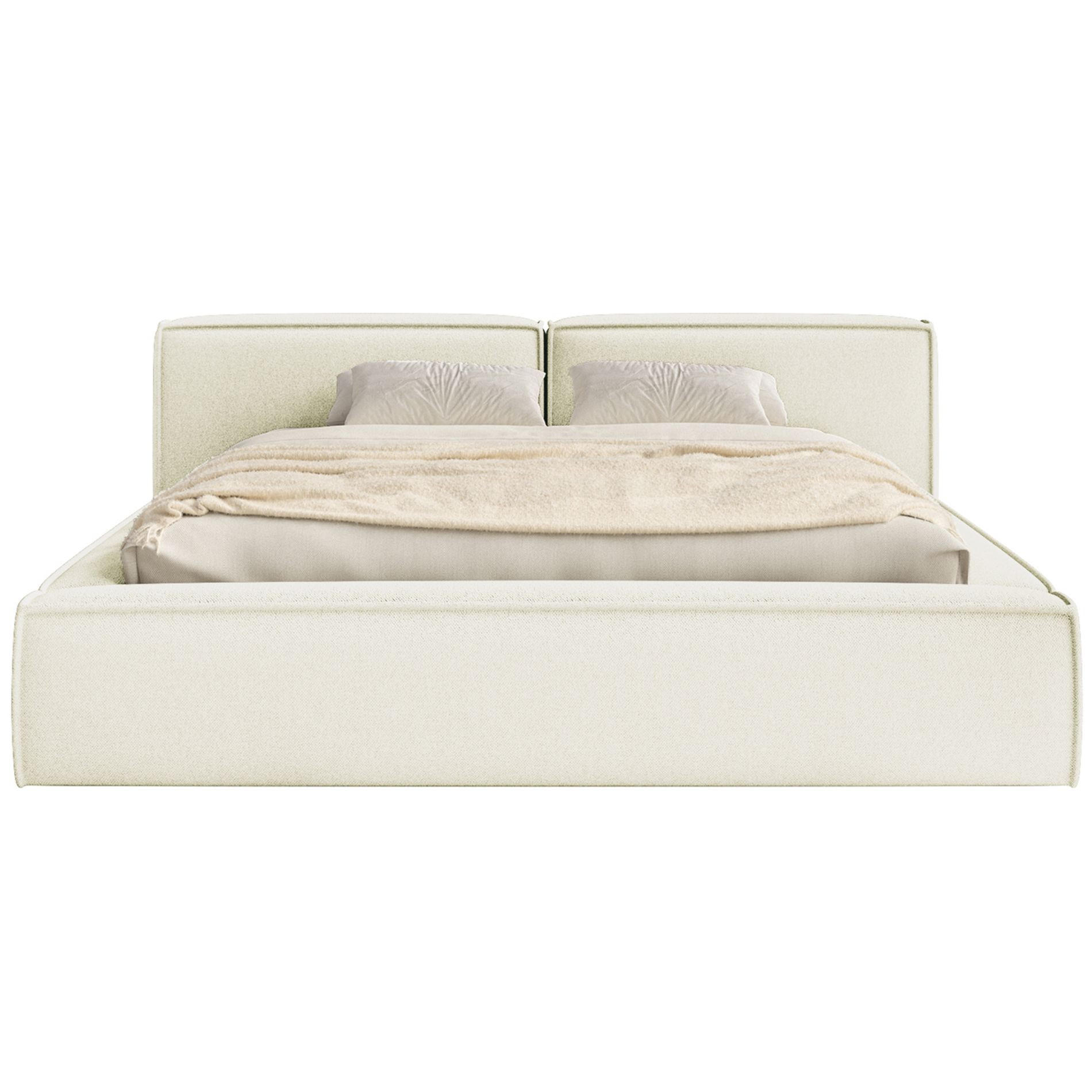 POLSTERBETT Tilves Low Creme 180x200 cm - Creme/Schwarz, Kunststoff/Textil (180/200cm) - Selsey