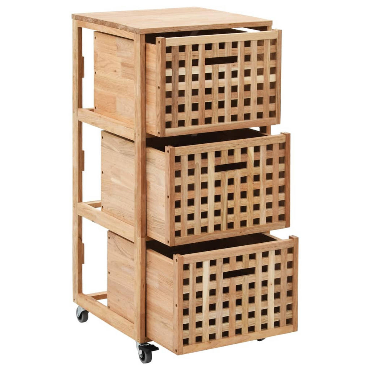 BADSCHRANK 41/41/91 Cm Massivholz Walnuss - Eichefarben, Holz (41/91/41cm) - vidaXL