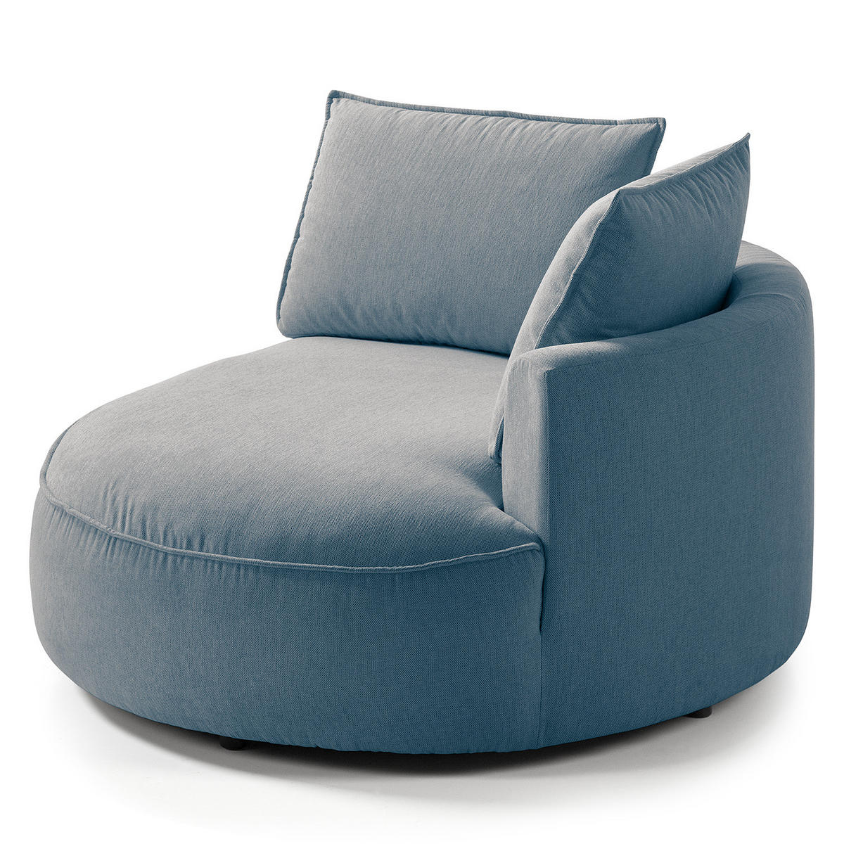 OTTOMANE - modular - Blau/Schwarz, Kunststoff/Textil (126/82/154cm) - home24