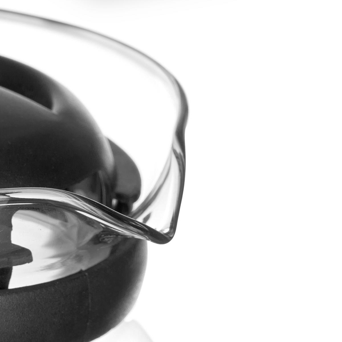 GLASKANNE mit Kaffe- und Teefilter 1,2 l - Schwarz, Glas (1.2L) - Vivalto