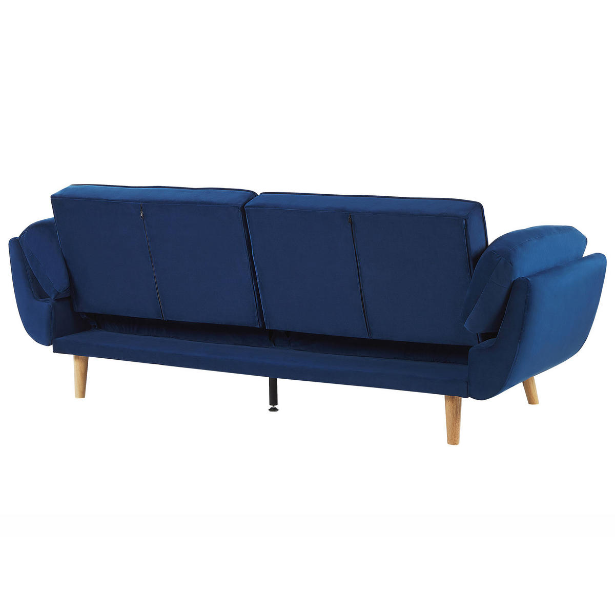 3-SITZER-SCHLAFSOFA Samtstoff Dunkelblau Asby - Hellblau, Textil (218/82/83cm) - Beliani