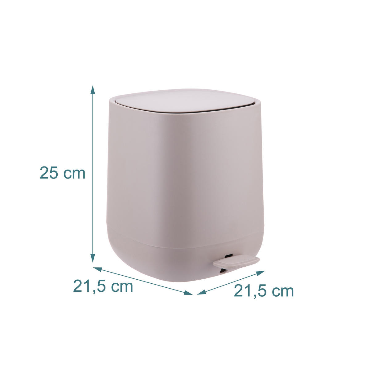 BAD-MÜLLEIMER - Beige, Kunststoff/Metall (21.5/25/21.5cm) - Relaxdays