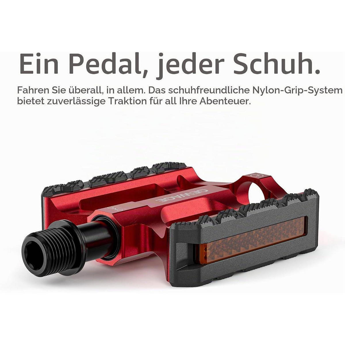 FAHRRADPEDALE Aluminium Rot mit Reflektor - Rot, Metall (7.5/1.5/11cm)