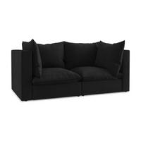 2-SITZER SOFA Strukturstoff Schwarz - Schwarz, Holzwerkstoff/Kunststoff (180/77/90cm) - LaMiaSofa
