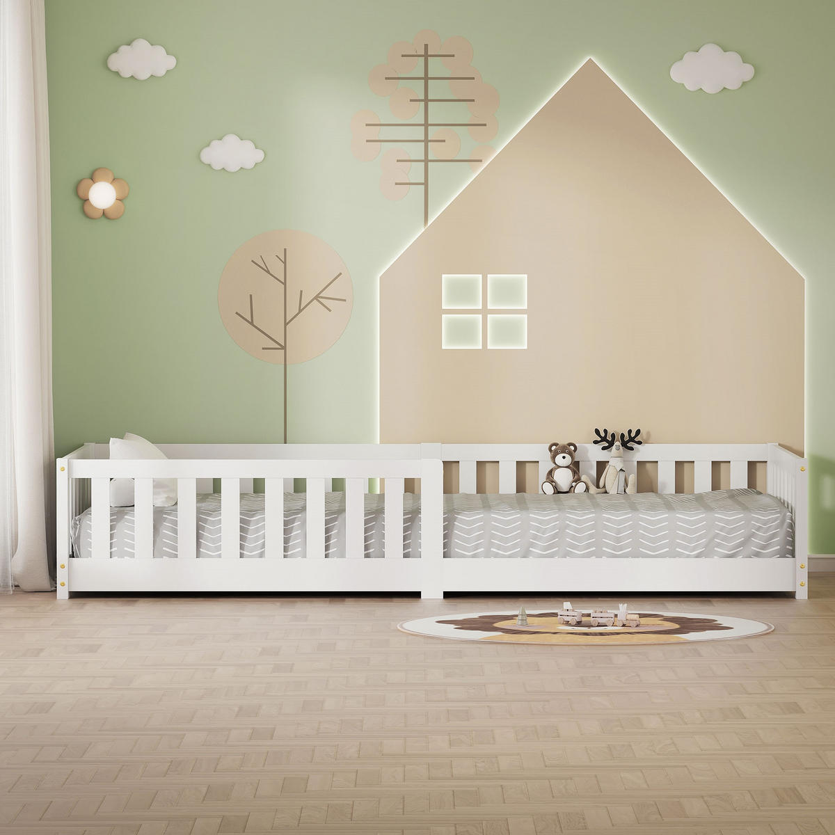 KINDERBETT 90x200 cm Weiß aus Kiefernholz - Weiß, Holz (90/200cm) - ML-DESIGN