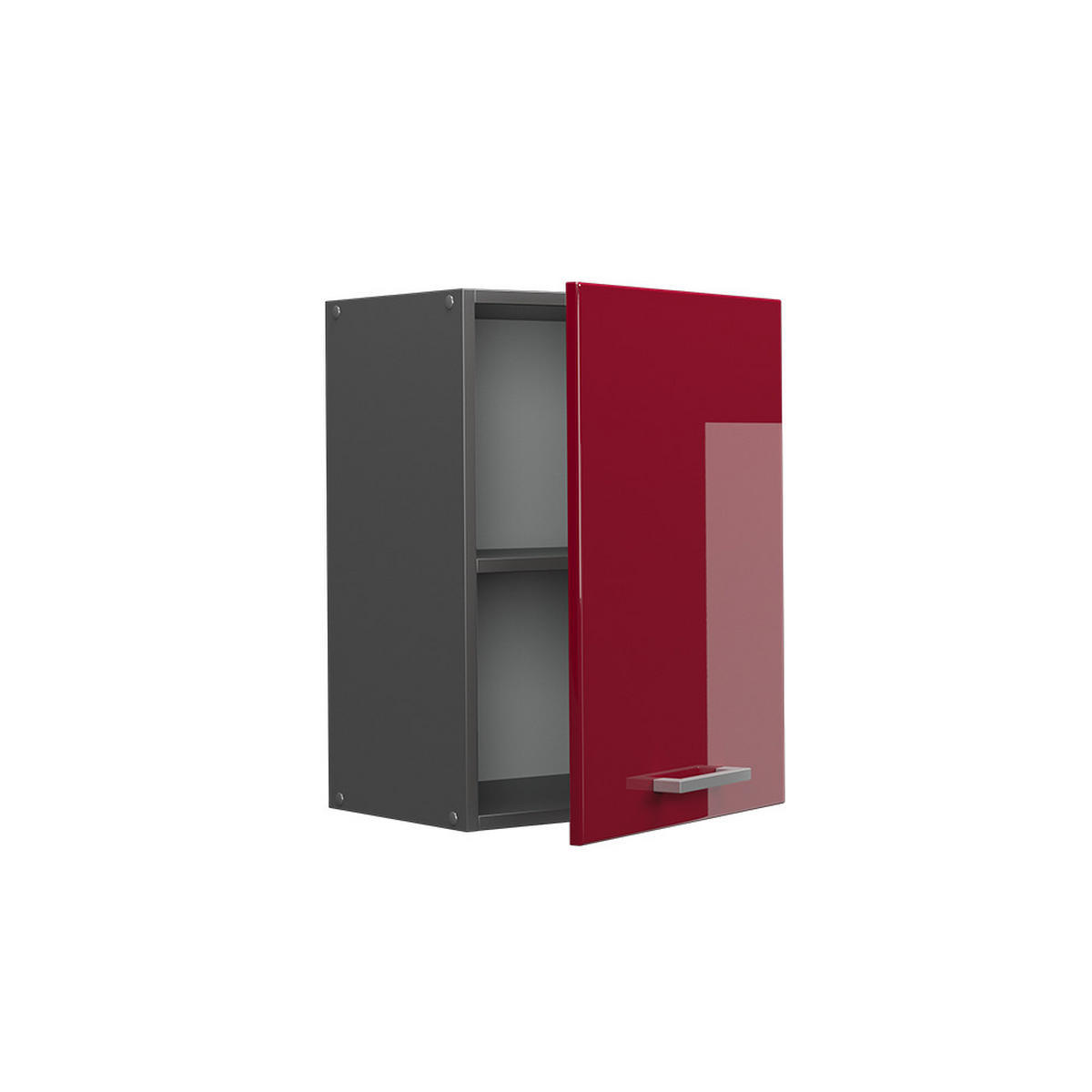 HÄNGESCHRANK R-Line Rot Hochglanz 45 cm - Bordeaux/Anthrazit, Holzwerkstoff (45/60/31cm) - Vicco