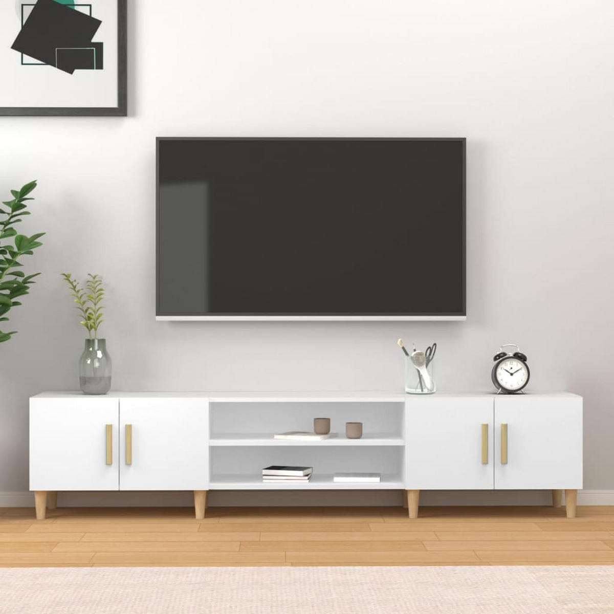 TV-SCHRANK Weiss 180/31,5/40 Cm Holzwerkstoff - Weiß, Holzwerkstoff (31.5/40/180cm) - vidaXL