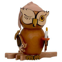 RAUCHFIGUR Eule Schlafmütze 15 cm - Multicolor, Holz (10/15/10cm)