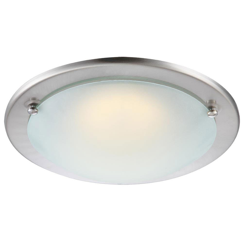 LED DECKENLEUCHTE UFO, Metall, Silber, rund - Silberfarben, Glas (28.5/28.5/8cm) - Globo Lighting
