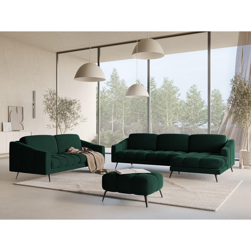 Thumbnail - Makamii 3-Sitzer, Dunkelgrün, Textil, Füllung: Schaumstoff, 202x80x95 cm, Made in EU, Wohnzimmer, Sofas & Couches, Sofas...