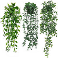 KÜNSTLICHE Hängepflanzen 3er Set Eukalyptus Grün - Grün, Kunststoff (19.1cm)