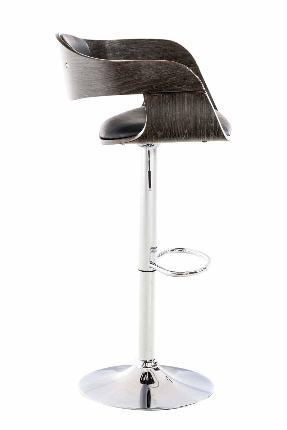 BARHOCKER 2er Set Nadan Kunstleder Schwarz/grau - Grau, Leder/Metall (50/88/48cm) - DELUKE