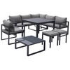 GARTENSALON Ibiza Grau und Anthrazit 7 Plätze - Anthrazit, Metall - Happy Garden
