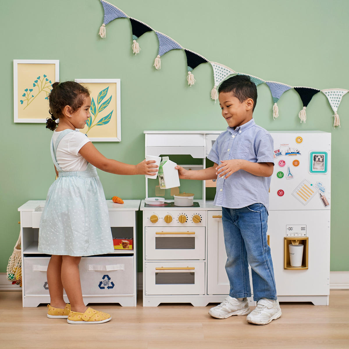KINDERKÜCHE Atlanta - Weiß, Holzwerkstoff (154/33/87cm) - Teamson Kids