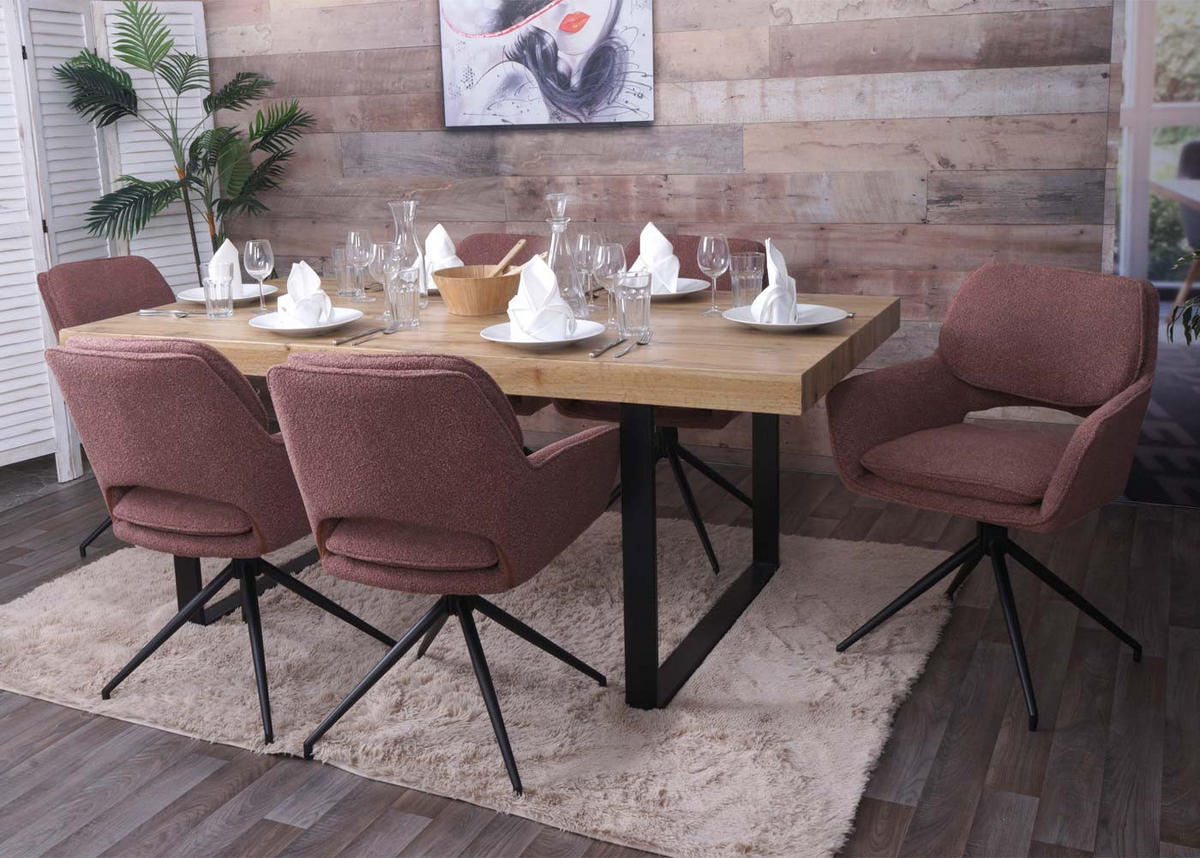 ESSZIMMERSTUHL Braun 2er-Set - Hellbraun/Braun, Textil (57/86/61cm) - MCW