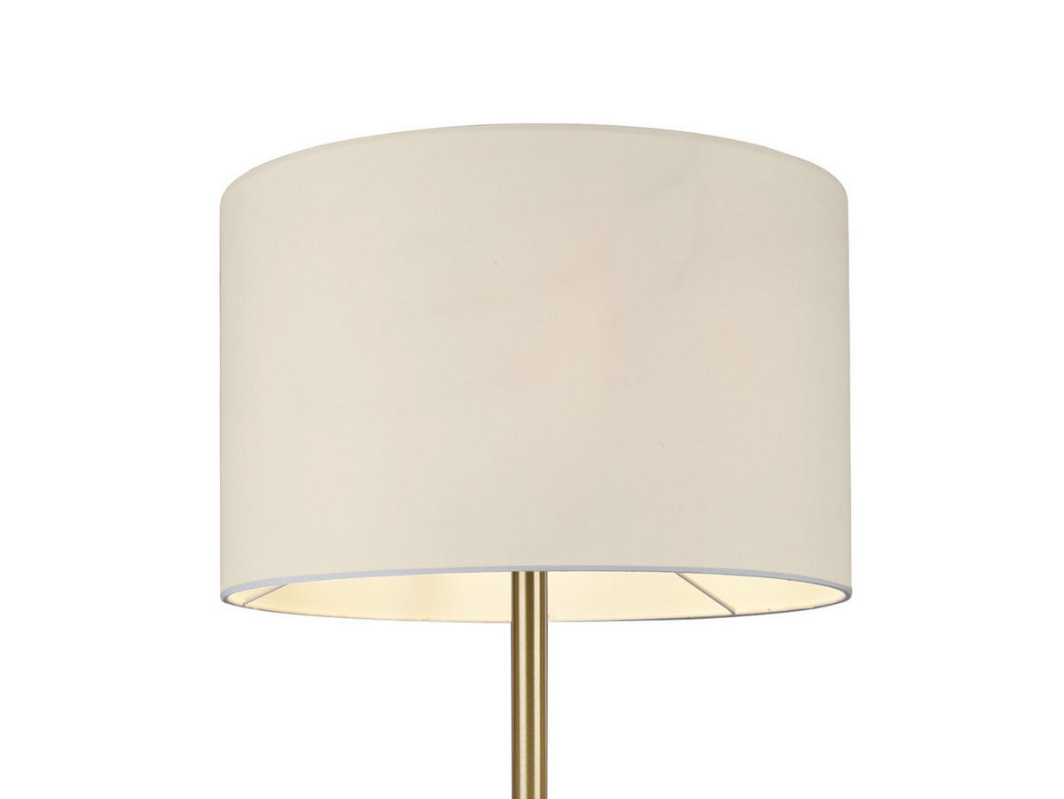 LED-STEHLAMPE Gold mit Leselampe, Höhe 170cm, große Standlampe dimmbar Stoffschirm Weiß, Wohnzimmer - Messingfarben, Textil (40/40/170cm) - meineWunschleuchte