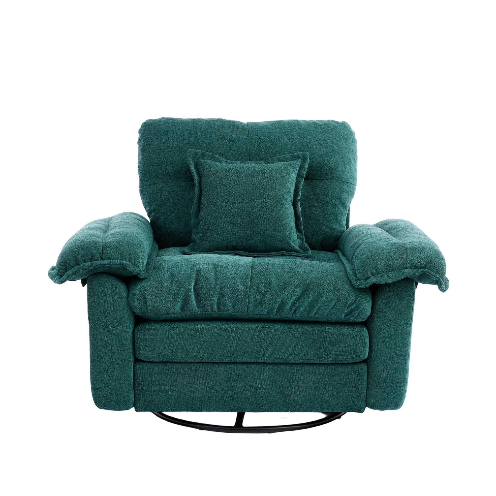 SESSEL Chenille Grün drehbar mit Stützkissen - Grün, Textil/Metall (116/96/84cm) - WISHDOR