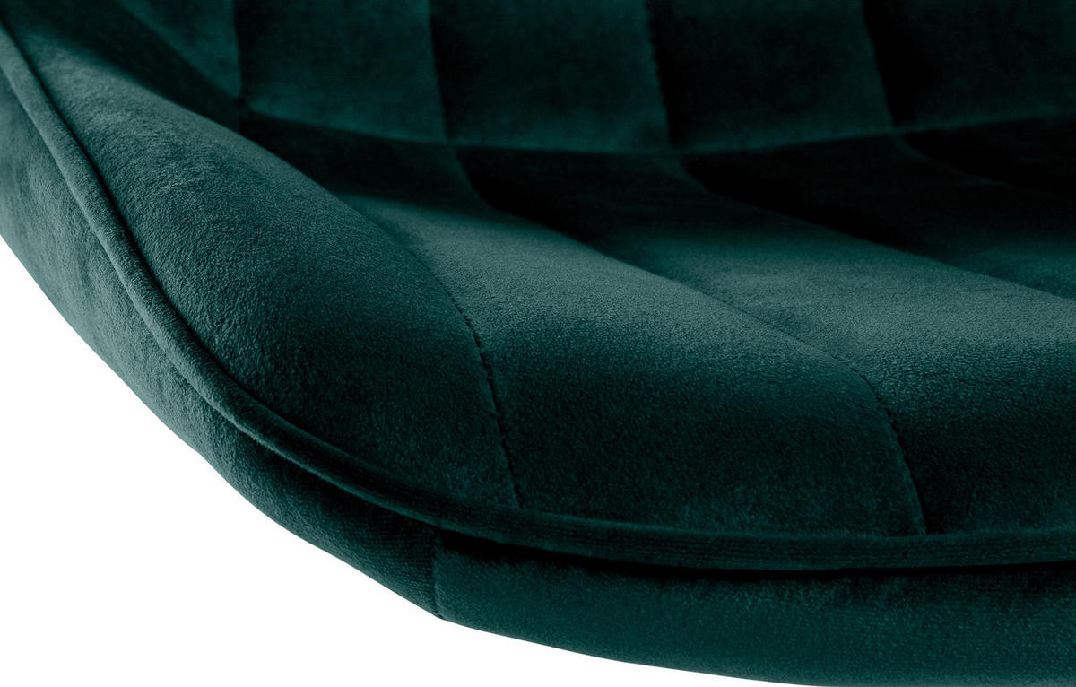BARHOCKER 2er Set Tolor Samt weiß grün - Weiß/Grün, Textil/Metall (49.5/112/50cm) - TPFLiving