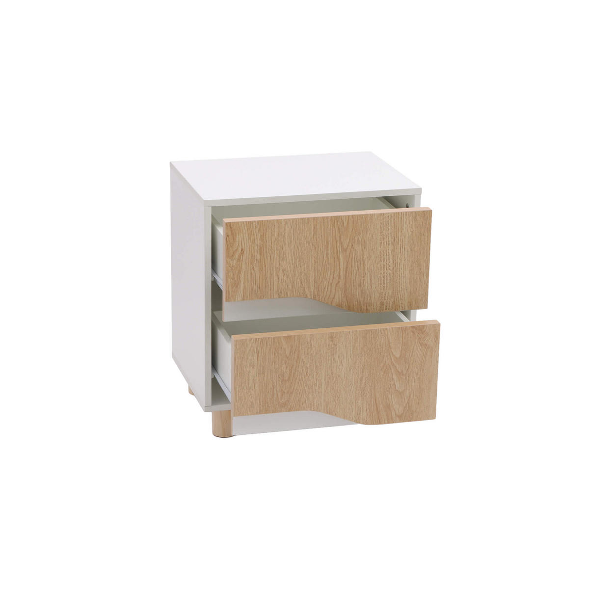 NACHTTISCH 2 Schubladen Weiß Braun 40/30/46 - Weiß, Holz (40/46/30cm) - Mobili Rebecca