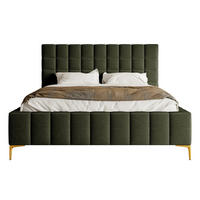 POLSTERBETT Szejlo Olivgrün Chenille 160 cm - Goldfarben/Olivgrün, Textil/Metall (160/200cm) - Selsey