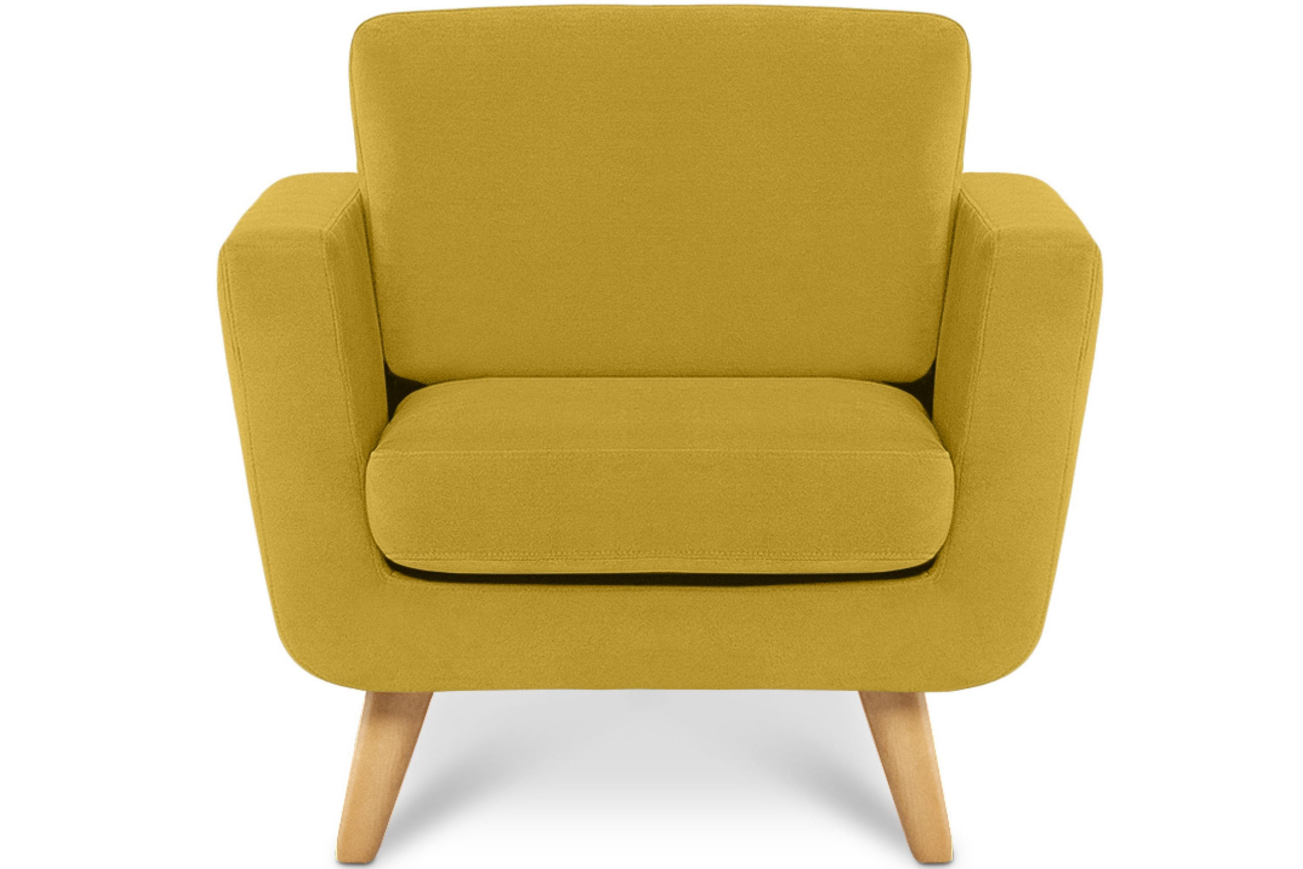 SESSEL TAGIO Massivholz-Beine, Gelb - Gelb/Braun, Buchenholz/Textil (86/80/88cm) - KONSIMO®