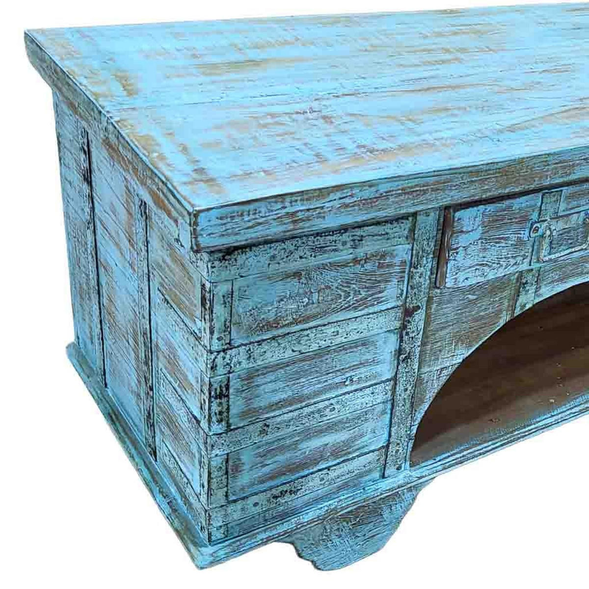 TV-LOWBOARD aus Holz, 175x45x57cm - Blau, Holz (175/57/45cm) - Wanderlust